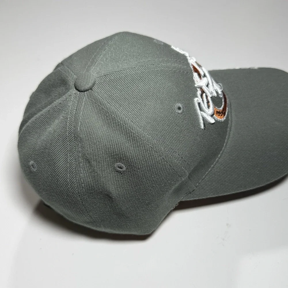 Blue Ocean Texas Longhorns Baseball Cap Gray Retro Circular Embroidery Hat Mens